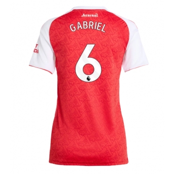 Arsenal Gabriel Magalhaes #6 Maglia Gara Casa Repliche 2025-26 Donna Maniche Corte